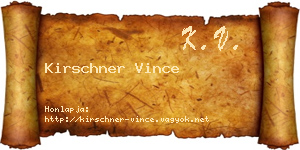 Kirschner Vince névjegykártya